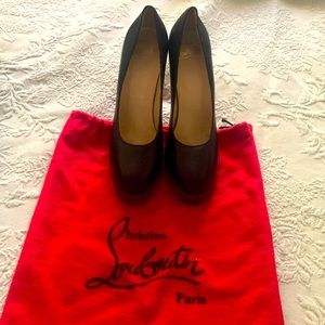 Worn Louboutin black high heels. European size 36 or 6.5